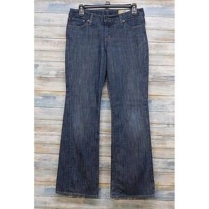 Vintage Gap Womens Flare Jeans Dark Wash Blue Low Rise Stretch Denim Size 4